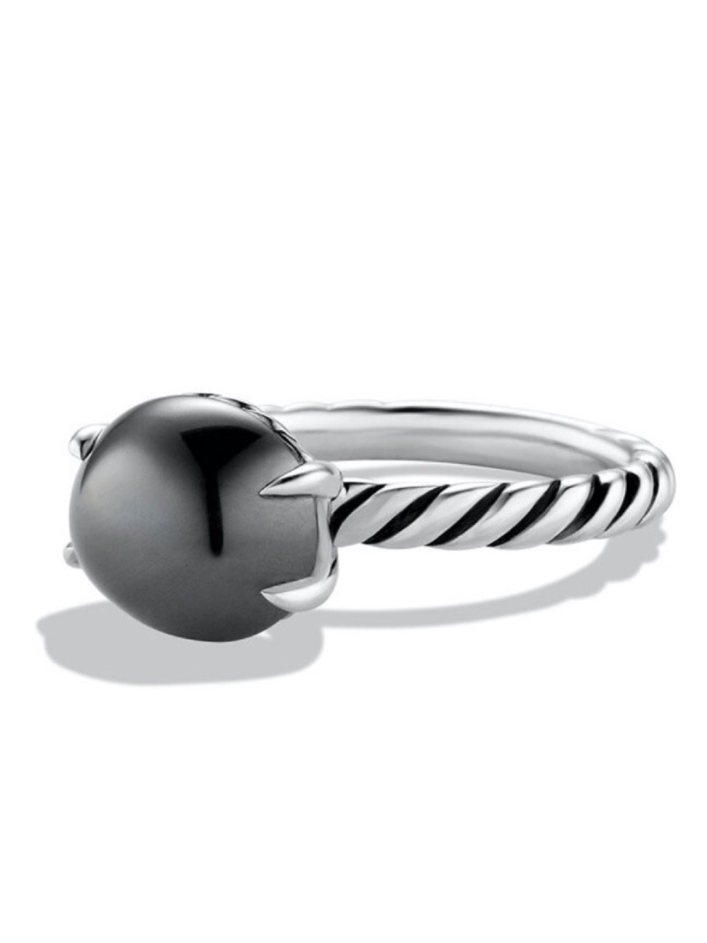 DAVID YURMAN Color Classics Oval Hematine Stack Ring in Sterling Silver Size 7